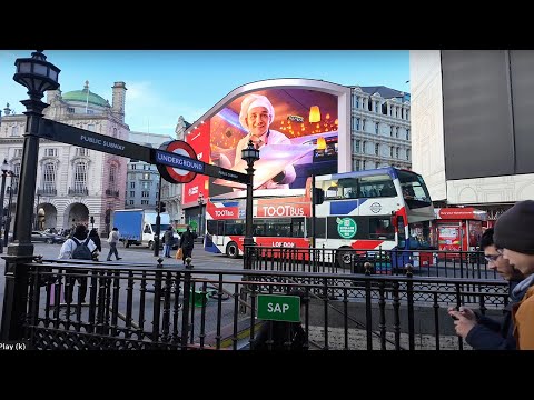 LONDON WINTER WALK 2025 | REGENT STREET, OXFORD STREET WALKING TOUR | LONDON STREET WALK 4K