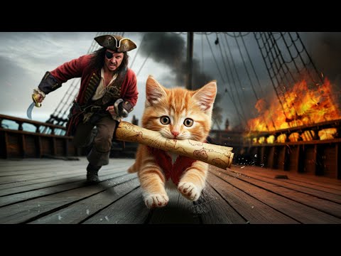 The precious treasure lost by a kitten pirate Cat story