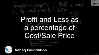 Profit and Loss as a percentage of Cost/Sale Price