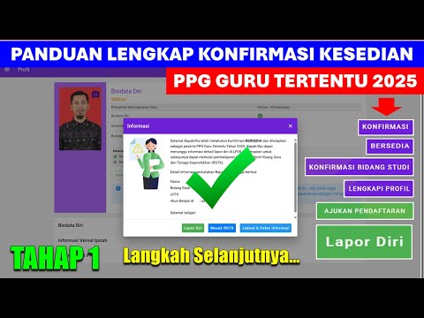 🔴LIVE CARA KONFIRMASI KESEDIAN PPG GURU TERTENTU 2025 TAHAP 1 DI SIMPKB