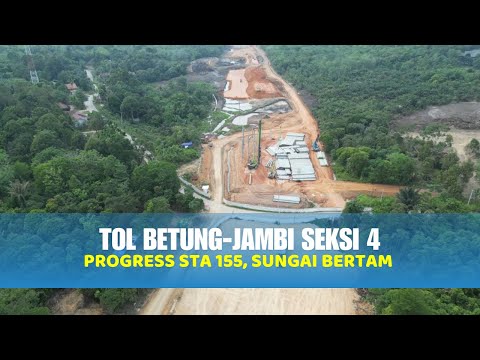 Terkini! Progress Tol Betung Jambi Seksi 4 di STA 155 Sei Bertam | Drone View 11 Sep 2024