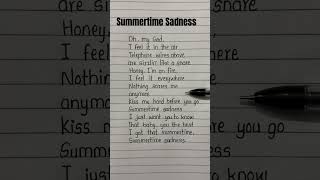 Lana Del Rey - Summertime Sadness song lyrics #lanadelreylyrics #trending #lyrics #shorts #viral