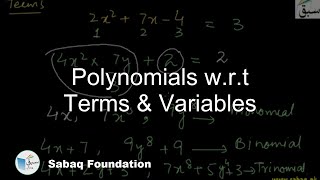 Polynomials w.r.t Terms & Variables