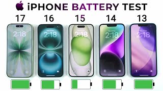 iPhone 17 vs 16 vs 15 vs 14 vs 13 Battery Test | iOS 26 BATTERY TEST