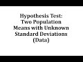 Hypothesis Testing of Two Population Means