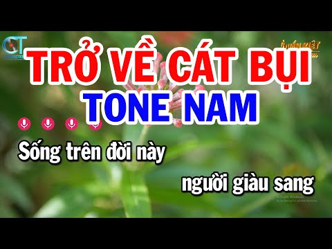 Karaoke Trở Về Cát Bụi Tone Nam ( Dm ) Nhạc Sống Beat Mới || Karaoke Tuấn Kiệt