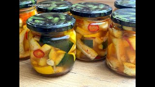 Cukinia w chilli i czosnkiem do słoików na zimę #przetwory #cukinia #dosłoików