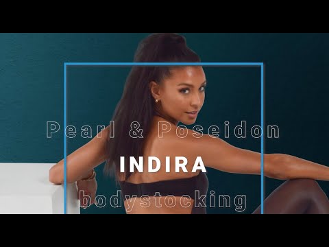 Pearl & Poseidon Indira -  Halter Bodystocking In Luster Glaze Shine With Deep V-Back