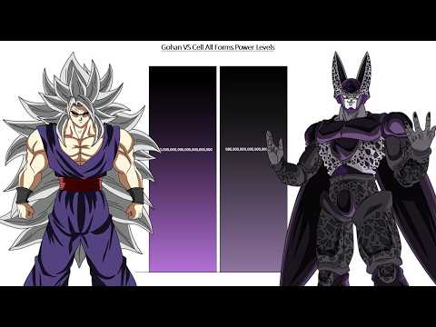 Gohan VS Cell All Forms POWER LEVELS