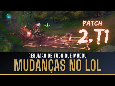 MUDANÇAS NO LOL! 10 CAMPEÕES MODIFICADOS , 3 ITENS E 3 RUNAS, PATCH T1.2