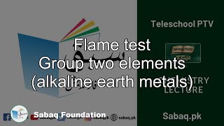 Flame test
Group two elements (alkaline earth metals)