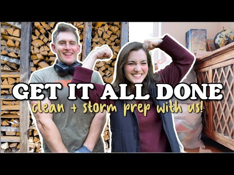 🍁MESSY TO MINIMAL MOM get it all done W/ME (and my hubby!) | 🪵 Storm Prep, Clean + Day in the life 🍄