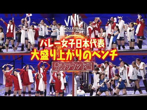 【新メンバーが加わった大盛り上がりのベンチ】バレーボール女子日本代表「バリエーション豊富な応援！香港ラウンド編」【ネーションズリーグ2025】