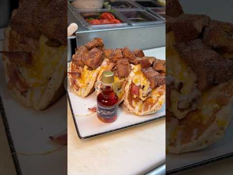 These BRUNCH PANCAKE TACOS from Elm Street Diner in Stamford, CT are next level! 🥞🌮#DEVOURPOWER
