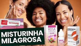Misturinha Milagrosa: Óleo de Rosa Mosqueta + Hipoglós + Adeforte  O Segredo  para uma Pele Perfeita
