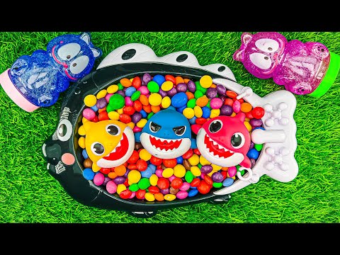 Very Satisfying Video | Glossy M&M's & Glitter Pop it in Fish Bathtub with Mixing Candy ASMR #831