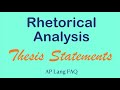 Crafting Defensible Thesis Statements for Rhetorical Analysis
