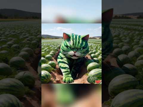 Watermelon Cat?! 🙀 #cat #cute #kitten