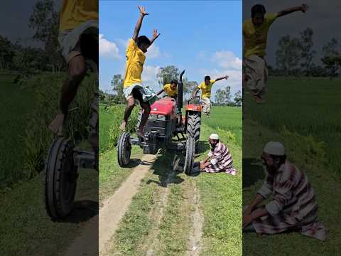 The boy ran away with the tractor.18