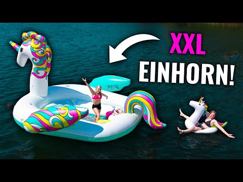 XXL EINHORN AUF DEM SEE!🦄 (Kamera im See verloren...😭) mit MERLE UND DIMA! - Itsmisabell