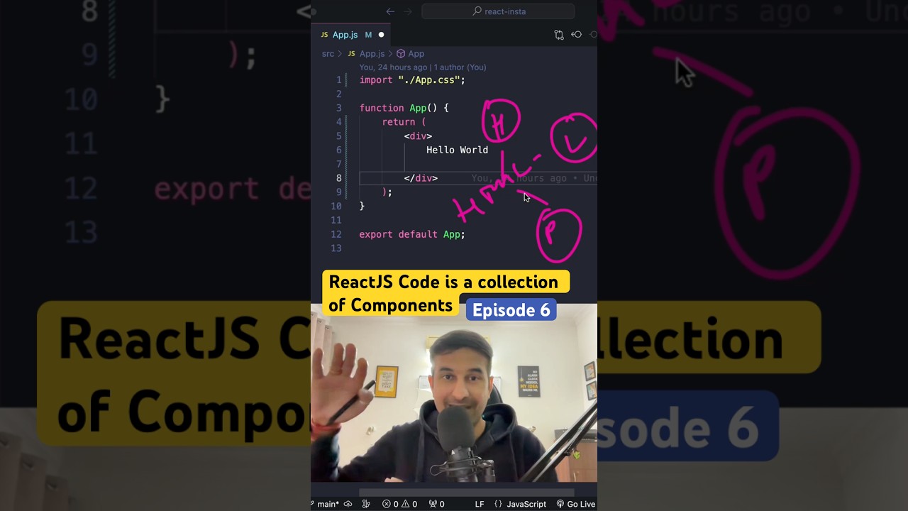 ReactJS components mil kar App bnate hai ✅ #reactjs #reactjstutorial