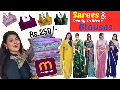 Meesho* Embroidery Saree And Ready To Wear Blouses 🎀🛍️ || 15 Products 😱