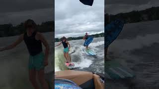 Can’t believe we pulled this off! #wakesurfing #shorts #skimboarding