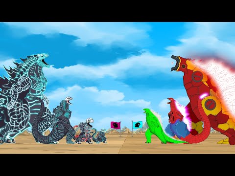 Team SUPERHERO GODZILLA vs Evolution of SPACE SHIN GODZILLA: Who Will Win??? - FUNNY Cartoon