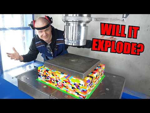 Can 10,000 Lego Bricks Stop a 300-Ton Hydraulic Press?