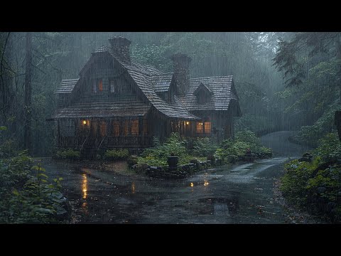 Fall Asleep Instantly with Heavy Rain in the Forest | Natural Sounds for Deep Sleep, Study