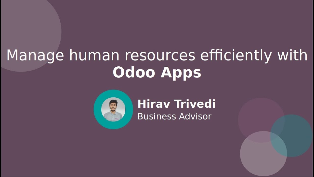 Manage human resources efficiently with Odoo Apps | 07.07.2020

This webinar covers all the HR Management applications offered by Odoo: Referral, Recruitment, Employees, Expenses, ...