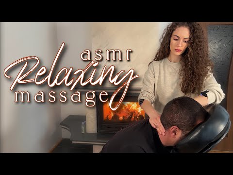 ASMR Relaxing Massage With Fireplace Sounds for Sleeping - ASMR Sleep Therapy