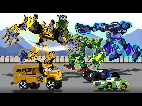 ROBOT MISS FRITTER VS Robot CARS | Epic Battle