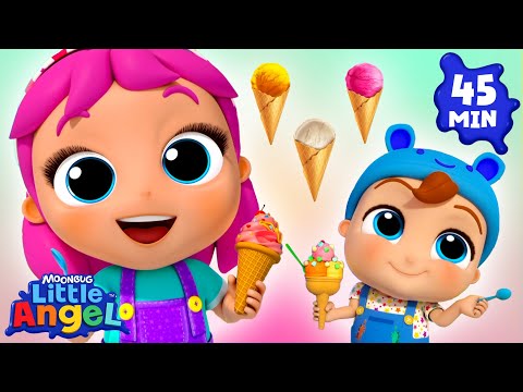 Yummy! Trying Ice Cream Flavors! | Little Angel Kids Songs & Nursery Rhymes