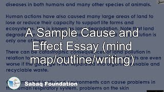 A Sample Cause and Effect Essay (mind map/outline/writing)