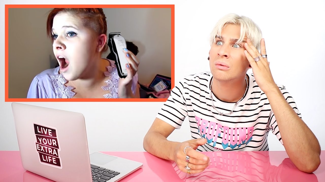 Hairdresser reacts to diy haircut fails and freakouts