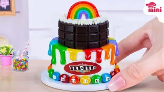 🍭 Amazing Miniature Rainbow Cake With M&M Candy Decorating Ideas | Mini Bakery