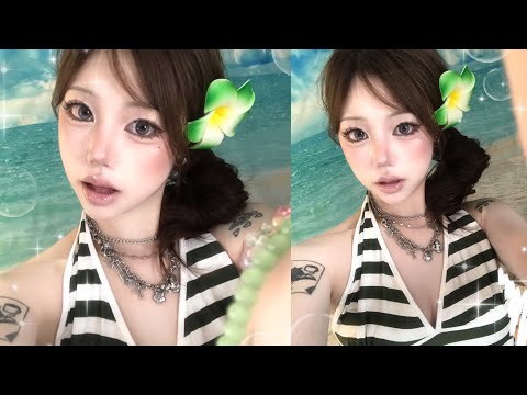 여름 바다 여행엔..🏝️ 덥지않은 웜톤 누드립 메이크업!(구독자이벤트💌)