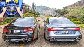 BMW M5 CS & Audi RS7 Sportback - Forza Horizon 5 | Steering Wheel Gameplay