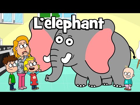 Chanson des animaux | L'éléphant - Vacances en famille - aller nager | Hourra Chansons Pour Enfants