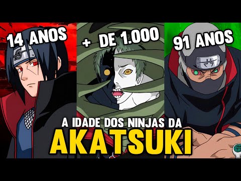 IDADE DE CADA NINJA DA AKATSUKI EM NARUTO