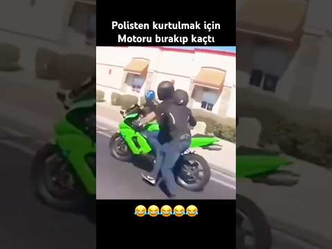 Polisten kurtulmak için motoru bırakıp kaçtı #polis #ytdayibenionecikarnolur #zx10r