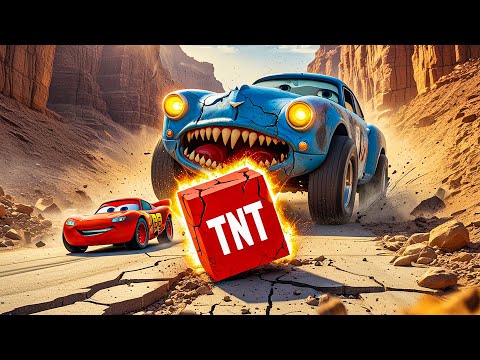 Big & Small vs Epic Escape: McQueen and TNT VS ZOMBIE SCARY DINOCO Eater Cars | BeamNG.Drive