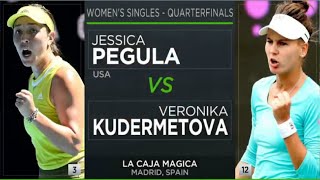 Jessica Pegula vs Veronika Kudermetova Highlights Quarter-final | Madrid Open 2023