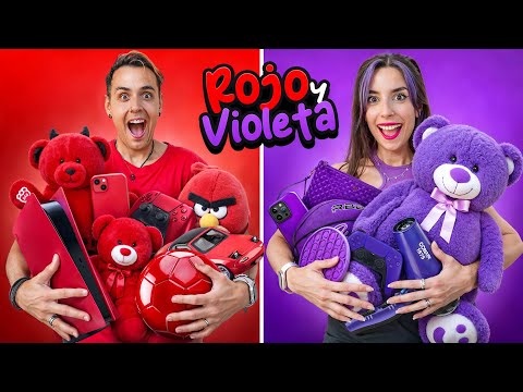 24 HORAS COMPRANDO TODO VIOLETA Y ROJO