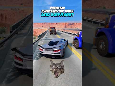 Which car overtakes the truck and survives? #beamng #beamngdrive #game #gameplay #gaming