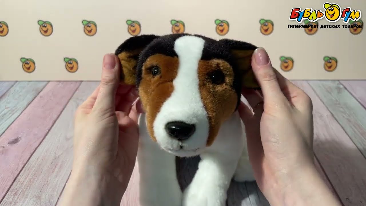 Игрушка мягкая Пёсик реалистичный 25см - видео