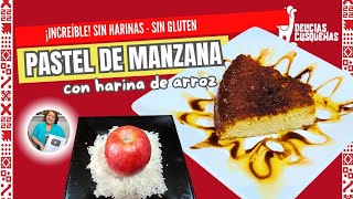 ¡Increible! Pastel ó Budín de MANZANA Sin Gluten Sin Horno con Harina de Arroz.