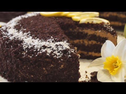 Шоколадный торт на Кипятке с карамельным кремом. Супер Вкусный Шоколадный торт