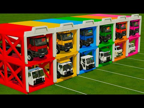 TRANSPORTING GARBAGE TRUCKS & MIXER TRUCKS WITH NEW TRUCKS! - Farming Simulator 22